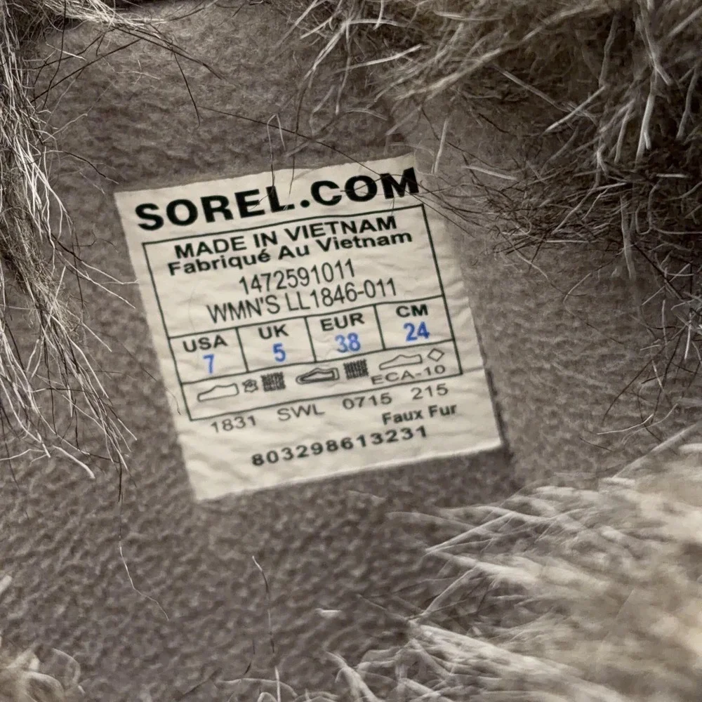 Sorel Boots Womens Size 7 Black Tofino Faux Fur Lace Up Winter Waterproof Snow